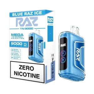 Blue Raz Ice - RAZ ZERO Nicotine Vape TN9000