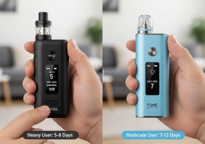 Tracking How Many Days Your Disposable Vape Lasts A person marking days off a calendar next to their vape, tracking its real-world use