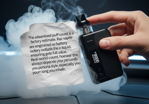 Understanding Raz Vape Puff Count and Longevity A Raz vape next to a calendar, symbolizing longevity and daily use
