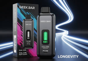 Examining the Battery and Performance of Disposable Vapes A battery icon with a long-lasting charge indicator next to a Geek Bar vape