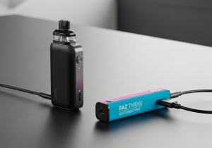 The Power Convenience of a Reusable Pod System A pod system confidently displaying a full battery bar, signifying all-day power