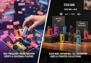 The Innovation Pipeline: Limited Editions and New Collections A factory assembly line with a special "Limited Edition" sign, showing new products being made