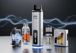 Raz Vape Lifespan Calendar A RAZ TN9000 vape next to a weekly calendar showing its potential lifespan