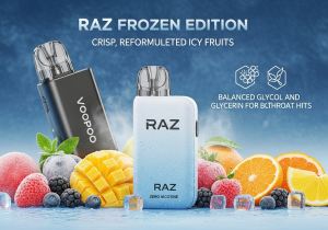 RAZ Frozen Zero Nic vs Voopoo Icy fruit vape comparison RAZ Frozen vs Voopoo