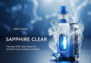 RAZ Sapphire Clear for Quitting Best RAZ Clear flavor Sapphire menthol quitting