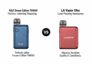 Choosing the Right Vape for an Expat Lifestyle A stylish disposable vape device held in hand against a modern city backdrop