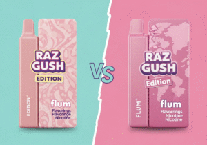 The Top Candy Vape Flavor Trends of 2025 A vibrant flat lay of nostalgic candies, tropical-flavored gummies, and sour candy strips.