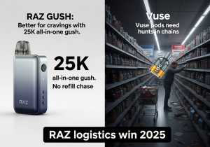 GUSH Better vs Vuse Overseas cravings RAZ GUSH vs Vuse