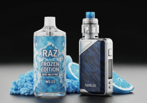 High-End Vaping Device for Power Users A powerful, high-end customized vape mod sitting on a workbench next to tools.