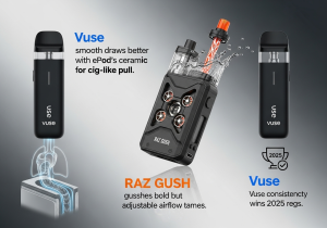 RAZ vs Vuse Smooth 2025 Smooth draw comparison RAZ GUSH vs Vuse expats