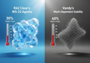 RAZ WS-23 vs Vandy Cooling agents stability RAZ Clear vs Vandy mesh