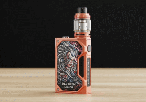 Expat Vaping in a City A person enjoying a disposable vape while traveling in a new city.