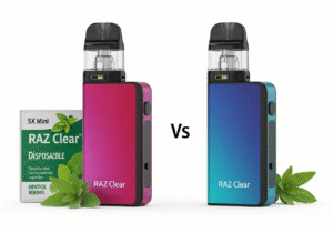 Global Compliance and Safety Standards for Vaping A product packaging box clearly showing CE, RoHS, and other compliance symbols, sitting next to a passport.