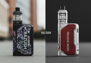 Vape Regulations and Customs A customs officer inspecting a package containing vape products.