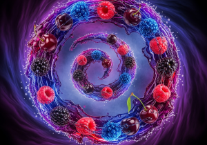 The sour berry inspiration behind Night Crawler flavor A dark, moody image with sour gummy worms and dark berries like blackberries and raspberries