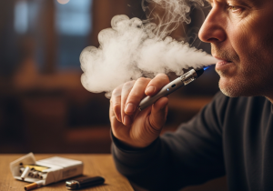 Visualizing nicotine strength for a successful switch A graphic comparing the nicotine satisfaction curve of a cigarette versus a 5% nicotine vape