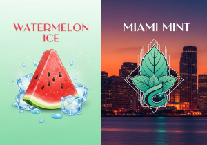Simple and familiar starter flavors: Watermelon and Mint A simple split-image showing a slice of watermelon and fresh mint leaves