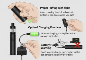 A simple trick to improve vape performance by ensuring clear airflow A finger pointing to the small airflow holes at the bottom of a vape device