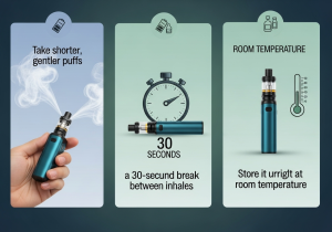 Tips for extending the life of your Raz disposable vape A person mindfully holding a Raz vape, symbolizing care and longevity